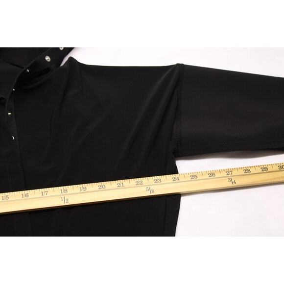 Norma Kamali Bonded Oversized Side Snap Midcalf Black Jacket Sz M - Picture 7 of 9